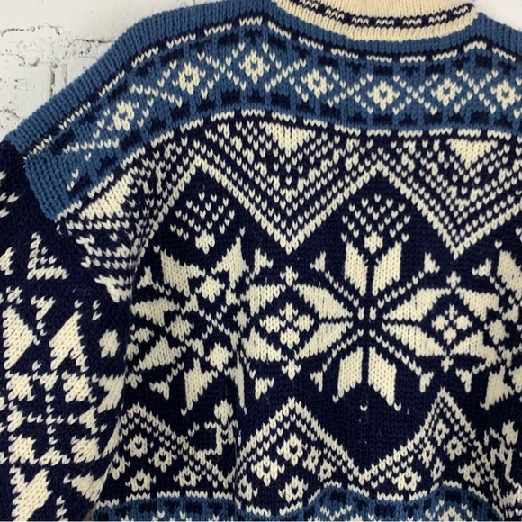 Amazonias Handmade Peru Sheepwool FairIsle Nordic Sweater Knit Button Pullover - Picture 7 of 8
